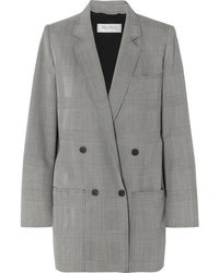 Max Mara Oxford Oversized Double Breasted Prince Of Wales Checked Wool Blazer