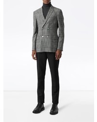 Burberry Slim Fit Check Wool Double Breasted Jacket