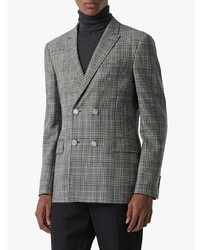 Burberry Slim Fit Check Wool Double Breasted Jacket