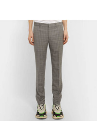 Balenciaga Archetype Slim Fit Prince Of Wales Checked Wool And Mohair Blend Trousers
