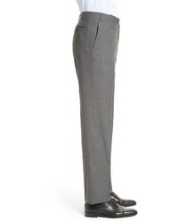 Canali Flat Front Check Wool Trousers