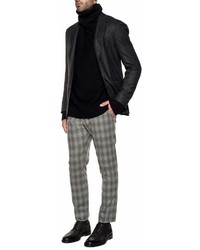 Entre Amis Gray Checked Wool Trousers