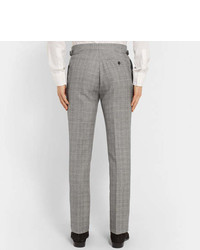 Kingsman Eggsys Grey Prince Of Wales Checked Wool And Linen Blend Suit Trousers