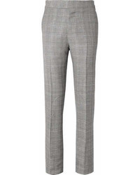 Kingsman Eggsys Grey Prince Of Wales Checked Wool And Linen Blend Suit Trousers