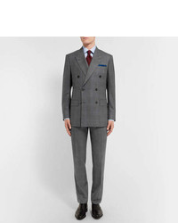 Kingsman Harrys Grey Prince Of Wales Checked Wool Suit Trousers