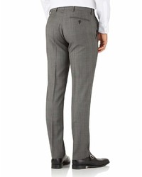 Charles Tyrwhitt Silver Slim Fit Italian Sharkskin Luxury Check Suit Wool Pants Size W36 L32 By