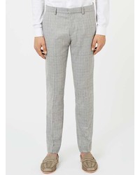 Topman Grey Check Skinny Fit Suit Pants