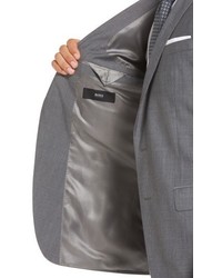 BOSS Hugegenius 3 Trim Fit Check Wool Suit