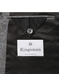 Kingsman Grey Slim Fit Double Breasted Prince Of Wales Checked Suit