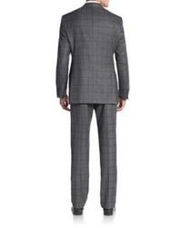 Armani Collezioni Regular Fit Windowpane Wool Suit