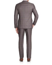 Isaia Two Button Check Italian Wool Suit