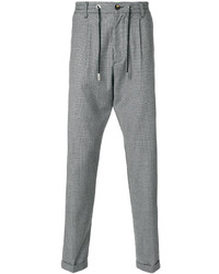 Grey Check Wool Sweatpants