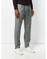 Eleventy Check Drawstring Tailored Trousers