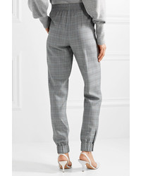 Tibi Cooper Prince Of Wales Checked Wool And Track Pants