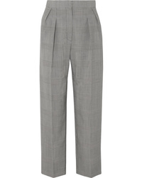 Max Mara Festa Cropped Prince Of Wales Checked Wool Tapered Pants