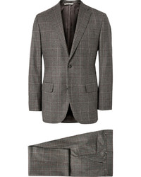 Grey Check Wool Three Piece Suit
