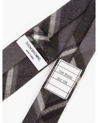 Thom Browne Grey Checked Wool Tie