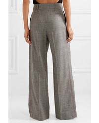 Roland Mouret Woodcourt Prince Of Wales Checked Wool Wide Leg Pants