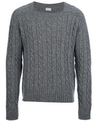Grey Chevron Cable Sweater