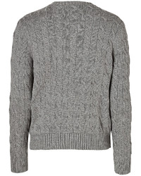 Polo Ralph Lauren Cable Cotton Pullover In Heather Grey