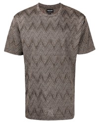 Giorgio Armani Zigzag Print Short Sleeved T Shirt