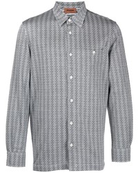 Grey Chevron Long Sleeve Shirt