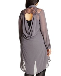City Chic Plus Size Cheeky Cowl Highlow Shirt