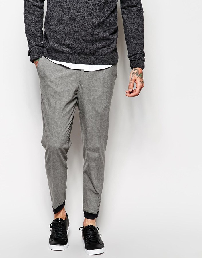 skinny fit grey joggers