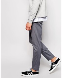 Asos Brand Skinny Fit Smart Pants In Cotton Sateen