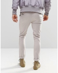 Asos Brand Super Skinny Chinos In Light Gray