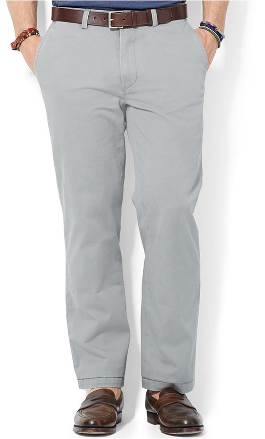 Polo Ralph Lauren Classic Fit Flat Front Chino Pant, $85 | Macy's |  Lookastic