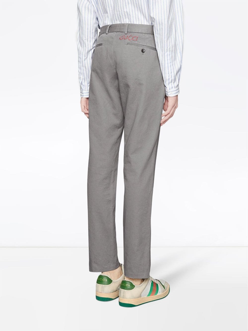 Gucci Cotton Drill Chinos, $730 | farfetch.com | Lookastic