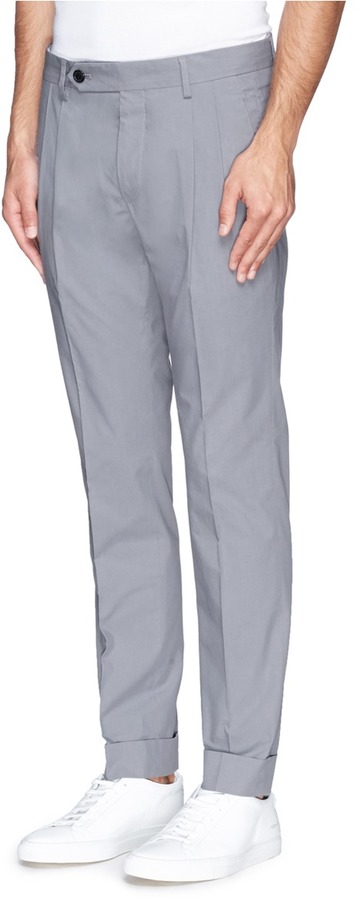 Mauro Grifoni Double Pleat Cotton Chinos, $330 | Lane Crawford | Lookastic