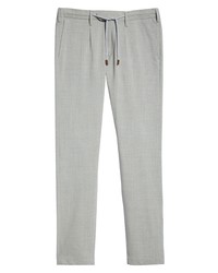 Eleventy Drawstring Stripe Wool Pants In Grey At Nordstrom