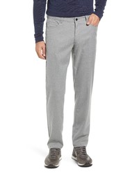 Nordstrom Five Pocket Flannel Pants In Grey Heather At