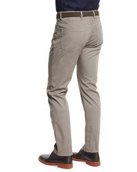 Ermenegildo Zegna Five Pocket Stretch Cotton Pants Khaki