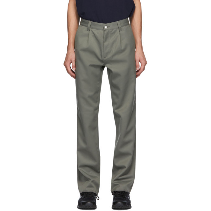 GR10K Green Wool Tailored Military Pants, $148 | SSENSE | Lookastic