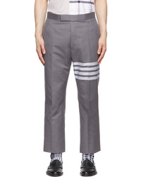 Thom Browne Grey 4 Bar Trousers
