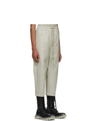 Rick Owens Grey Cropped Astaires Drawstring Trousers