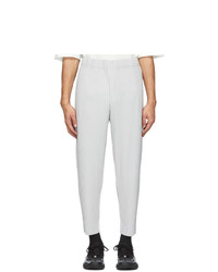 Homme Plissé Issey Miyake Grey Cropped Tapered Trousers