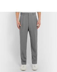 The Row Grey Eric Pleated Virgin Wool Trousers