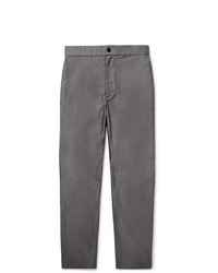 The Row Grey La Track Slim Fit Tapered Cotton Trousers