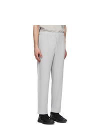 Homme Plissé Issey Miyake Grey Pleated Straight Trousers