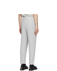 Homme Plissé Issey Miyake Grey Pleated Straight Trousers