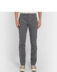 James Perse Grey Slim Fit Cotton Blend Twill Trousers