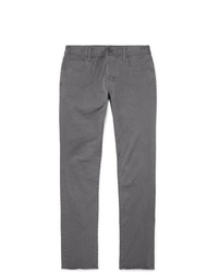 James Perse Grey Slim Fit Cotton Blend Twill Trousers
