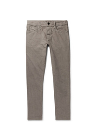 James Perse Grey Slim Fit Pigt Dyed Stretch Cotton Trousers