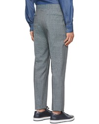 Paul Smith Grey Wool Blurred Check Trousers