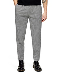 Topman Houston Slim Fit Micro Houndstooth Tapered Trousers