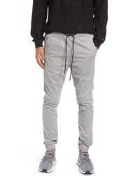 KUWALLA Midweight Stretch Cotton Chino Joggers In Grey At Nordstrom